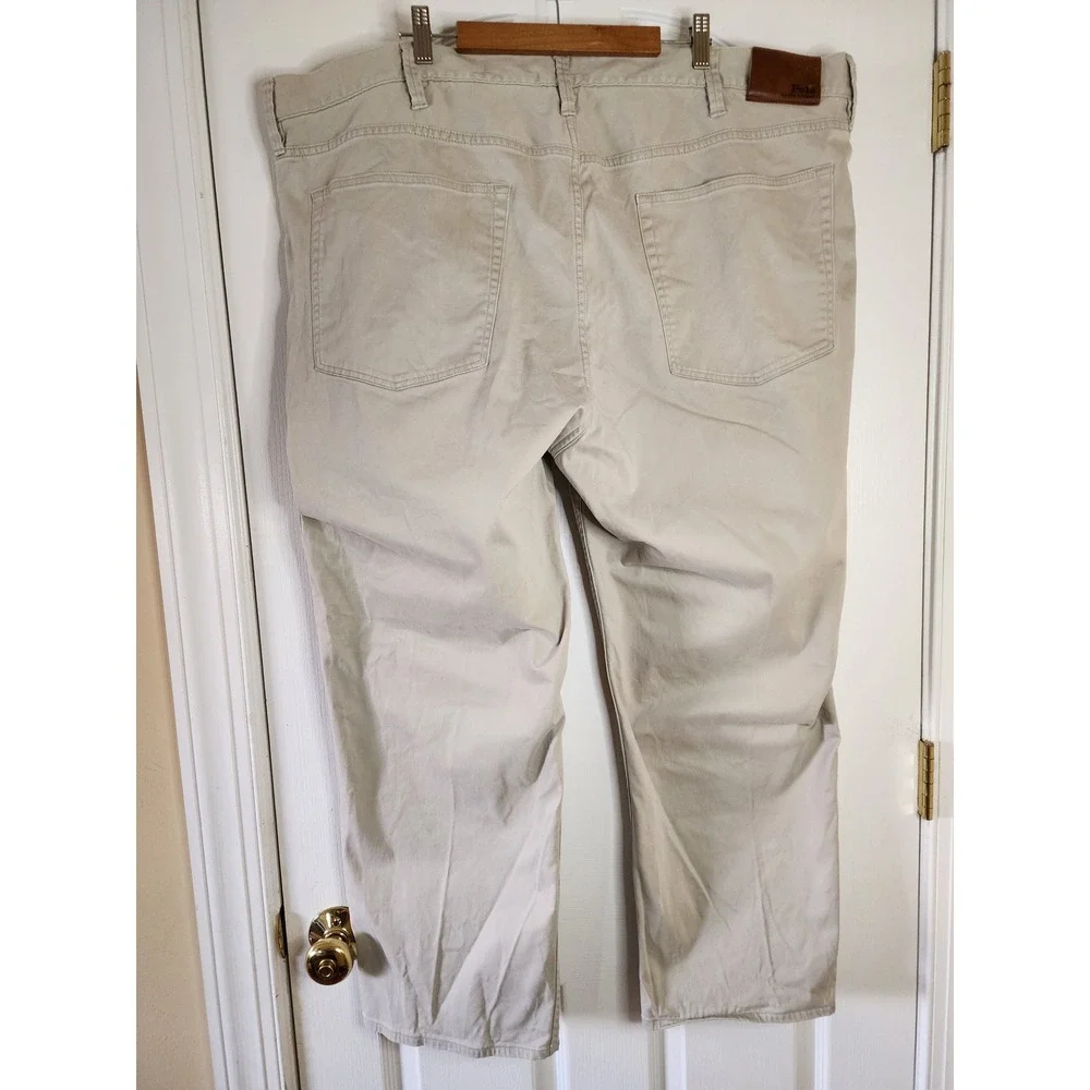 Polo Ralph Lauren Mens 48x30 Khaki Tan Straight Leg Stretch Cotton Pants Chinos